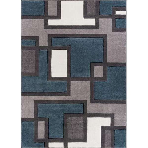 Well Woven Well Woven 600968 Imagination Squares Modern Rug; Blue - 9 ft. 3 in. x 12 ft. 6 in. 600968